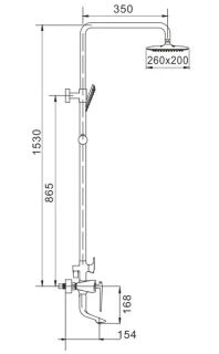 Душевая стойка Rose R1336F белый/хром